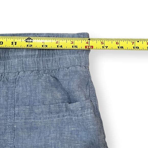 Athleta Womens Size 6 Cabo Linen 4" Shorts Chambray Blue Casual Beach Pockets - Picture 8 of 10